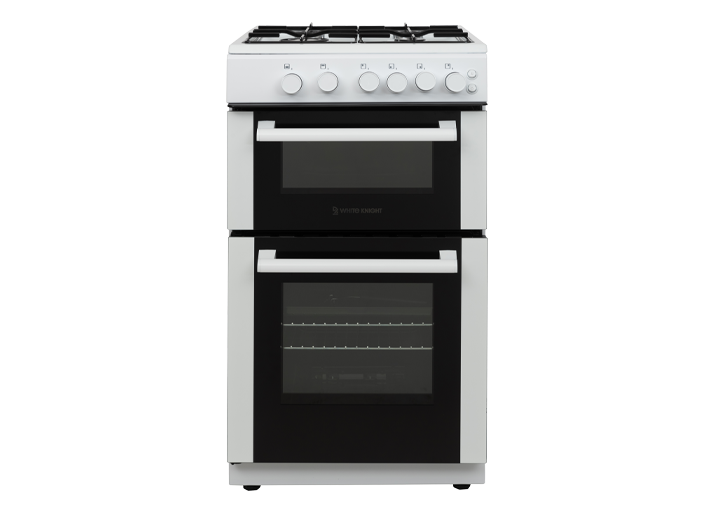 White Knight WK-ATTCG50W Gas Cooker with Hob - Twin Cavity - White