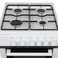 White Knight WK-ATTCG50W Gas Cooker with Hob - Twin Cavity - White