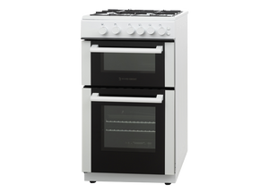 White Knight WK-ATTCG50W Gas Cooker with Hob - Twin Cavity - White