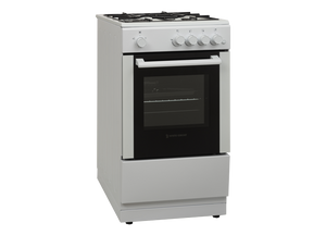 White Knight WK-ATSCG50W Gas Cooker with Hob - Single Cavity - White